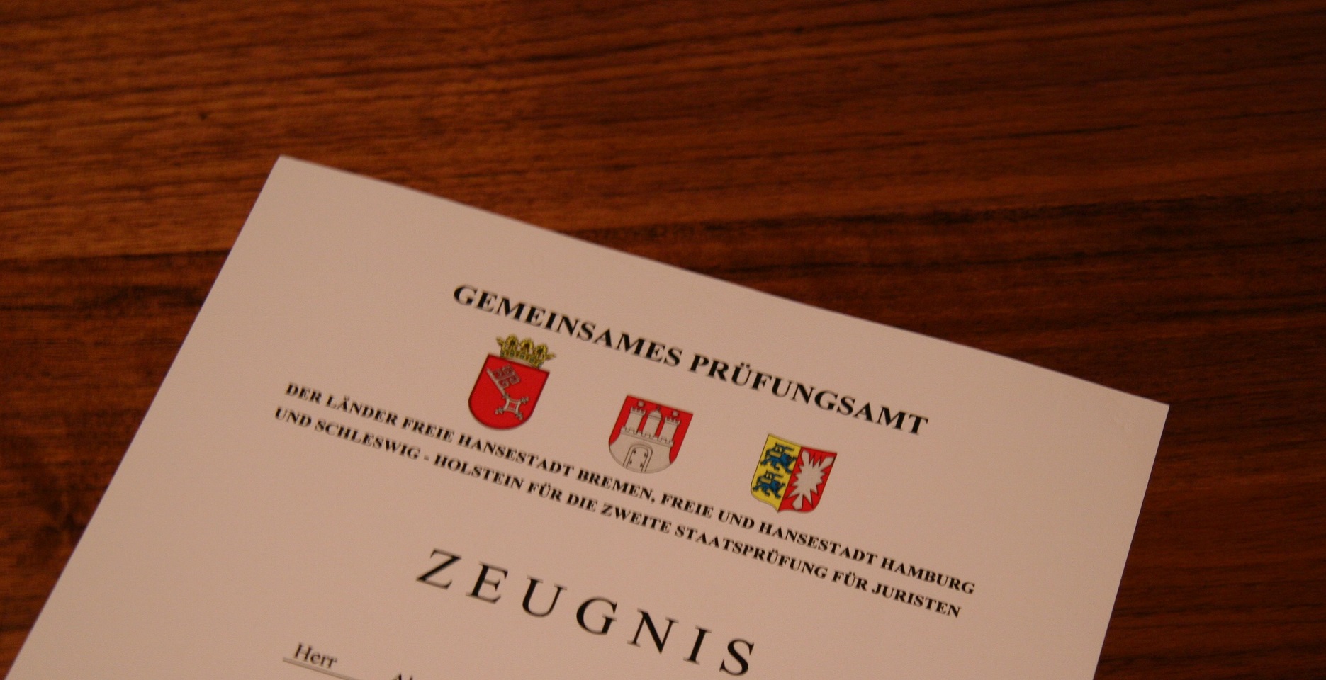 Zeugnis Staatsexamen